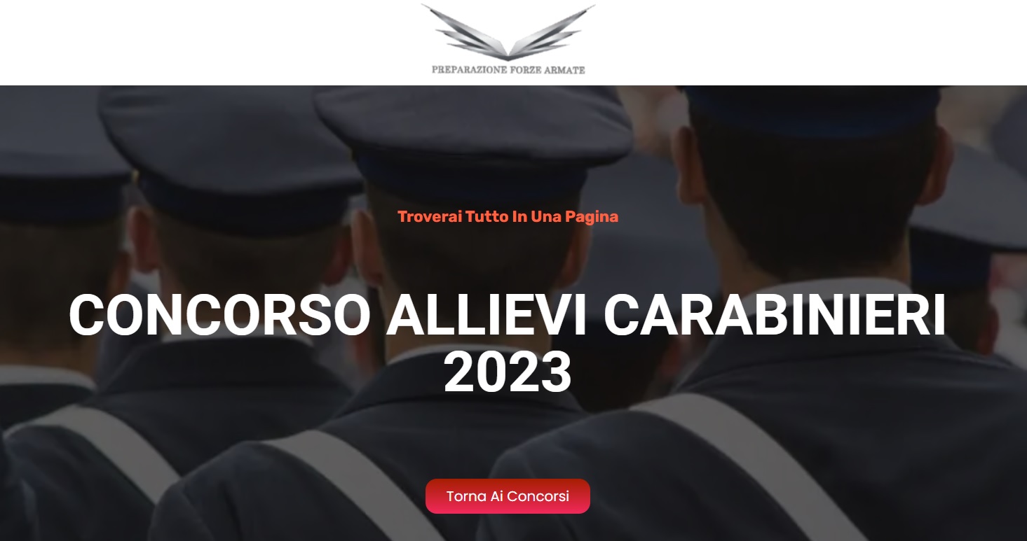 Concorso Allievi Carabinieri 2023 Preparazione Forze Armate Dal Bando