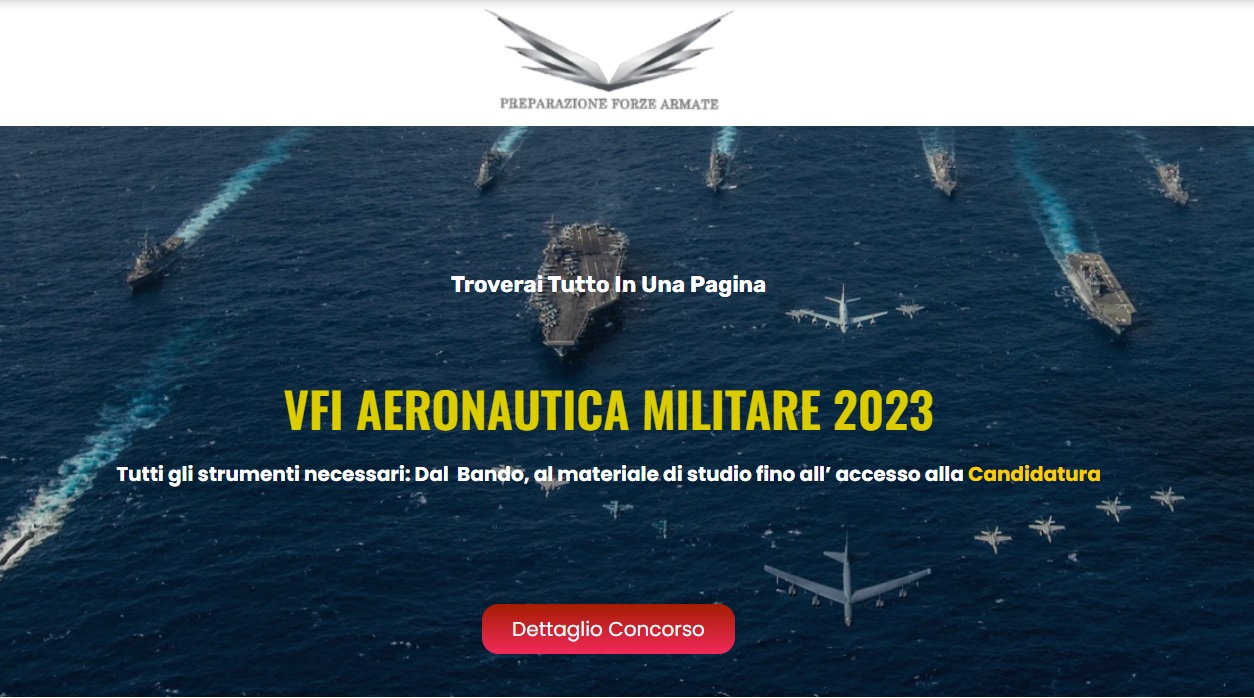 Concorso VFI Aeronautica Militare Preparazione Forze Armate